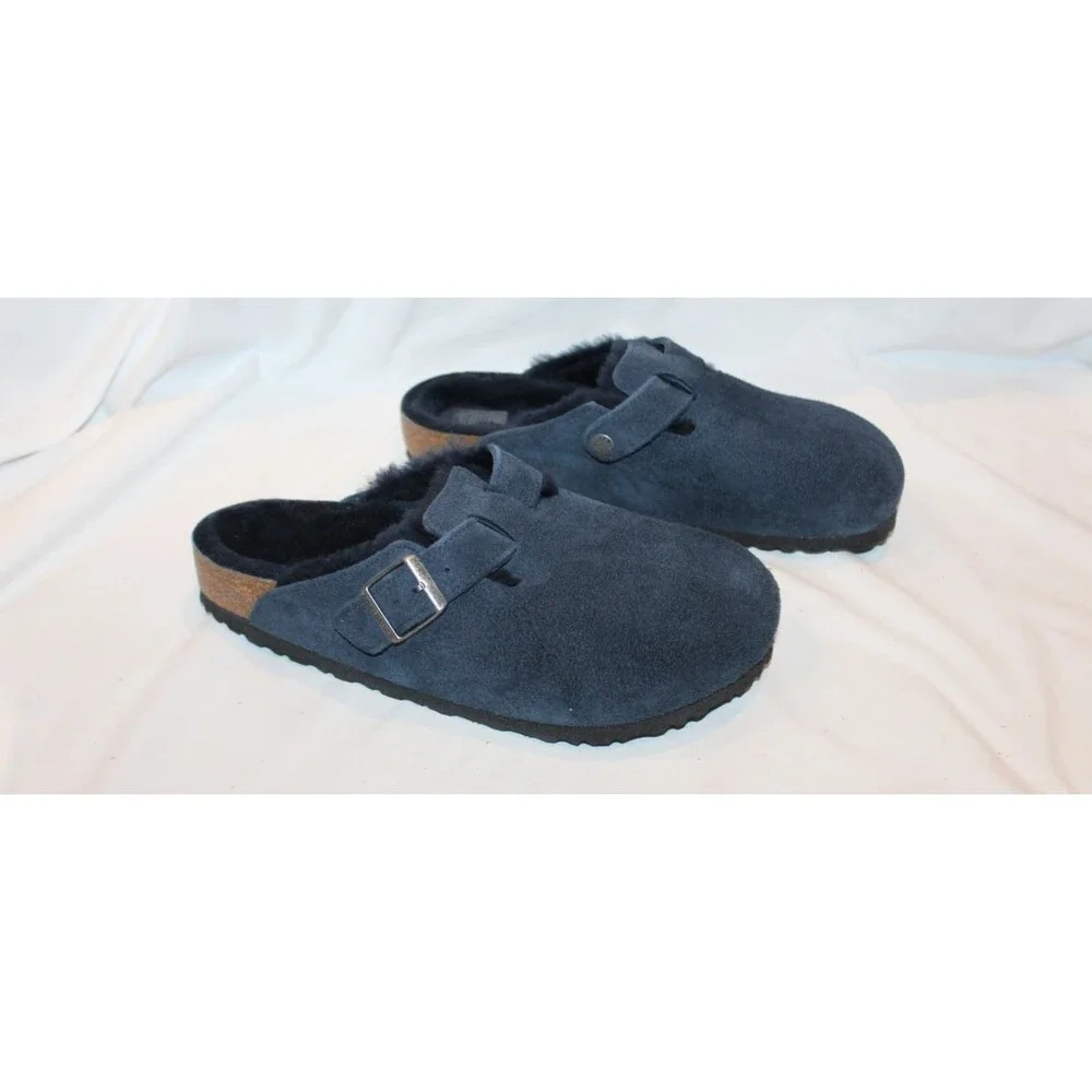 Birkenstock Boston Suede Shearling Mule Clog Suede Sandal EU 42 REGULAR